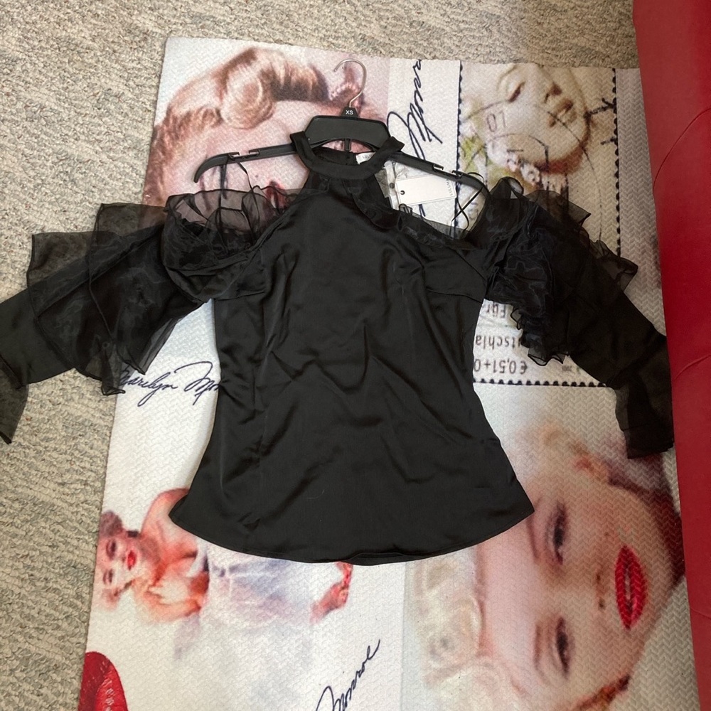 Lulumari Black Choker Blouse Top NWT Gothic